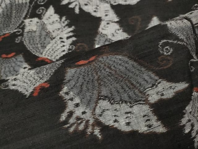 平和屋着物●上質な紬　舞蝶文　正絹　逸品　CABN4968ut