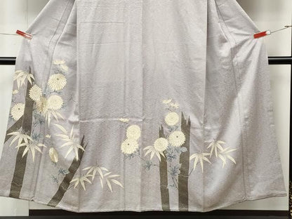 平和屋着物●豪華色留袖　刺繍　枝花文　金彩　正絹　逸品　CABN4973ut