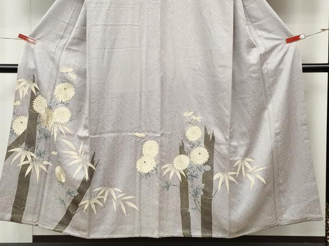 平和屋着物●豪華色留袖　刺繍　枝花文　金彩　正絹　逸品　CABN4973ut