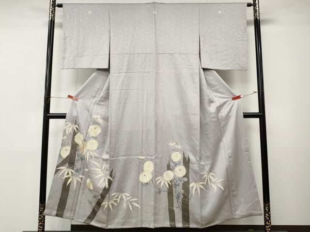 平和屋着物●豪華色留袖　刺繍　枝花文　金彩　正絹　逸品　CABN4973ut