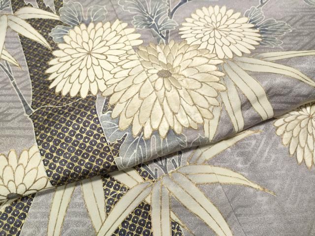 平和屋着物●豪華色留袖　刺繍　枝花文　金彩　正絹　逸品　CABN4973ut