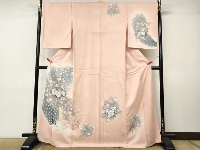 平和屋着物●訪問着　刺繍　孔雀花車文　暈し染め　やまと誂製　正絹　逸品　未使用　CABN4976ut