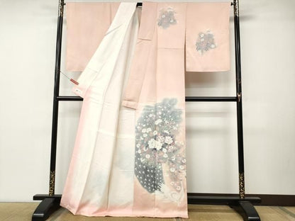 平和屋着物●訪問着　刺繍　孔雀花車文　暈し染め　やまと誂製　正絹　逸品　未使用　CABN4976ut