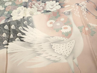平和屋着物●訪問着　刺繍　孔雀花車文　暈し染め　やまと誂製　正絹　逸品　未使用　CABN4976ut