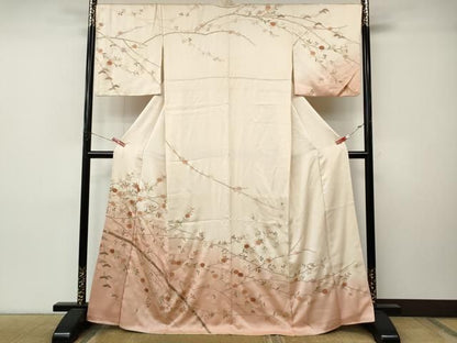 平和屋着物●訪問着　枝花文　暈し染め　金彩　正絹　逸品　CABN4977ut