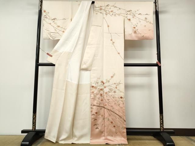 平和屋着物●訪問着　枝花文　暈し染め　金彩　正絹　逸品　CABN4977ut