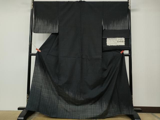 平和屋着物●訪問着　赤城紬　霞文　草木染工房　証紙付き　正絹　逸品　CABN4987ut