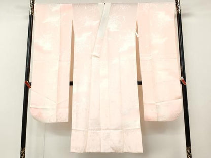 平和屋着物●振袖用長襦袢　無双仕立て　雲重ね草花地紋　暈し染め　正絹　逸品　CABN4989ut