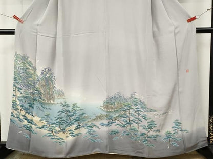 平和屋着物●本加賀友禅作家　浅野冨治男　色留袖　飛鳥松文　暈し染め　正絹　逸品　CABN4994ut
