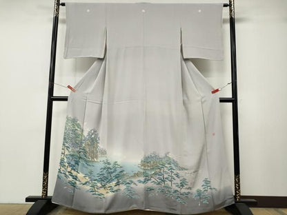 平和屋着物●本加賀友禅作家　浅野冨治男　色留袖　飛鳥松文　暈し染め　正絹　逸品　CABN4994ut