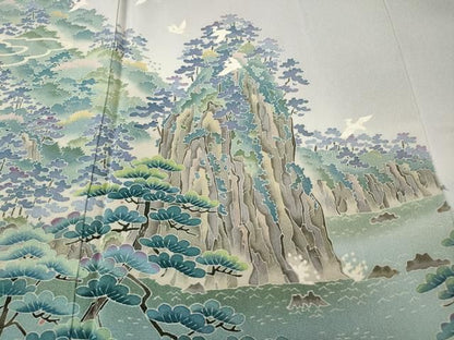 平和屋着物●本加賀友禅作家　浅野冨治男　色留袖　飛鳥松文　暈し染め　正絹　逸品　CABN4994ut