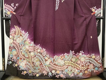 平和屋着物●豪華振袖　作家物　辻が花　絞り　暈し染め　金通し地　京都きもの友禅扱い　正絹　逸品　CABN4995ut