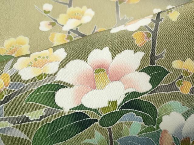 平和屋着物●十日町友禅作家　阿部佳雪　色留袖　鴛鴦枝花文　暈し染め　正絹　逸品　CABN4996ut