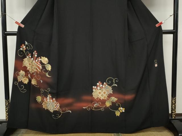 平和屋着物●豪華黒留袖　作家物　幻想　暈し染め　金彩　正絹　逸品　CABN4998ut