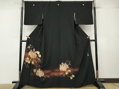 平和屋着物●豪華黒留袖　作家物　幻想　暈し染め　金彩　正絹　逸品　CABN4998ut