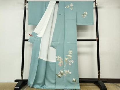 平和屋着物●本加賀友禅作家　成竹登茂男　訪問着　枝花文　正絹　逸品　未使用　CABN5000ut