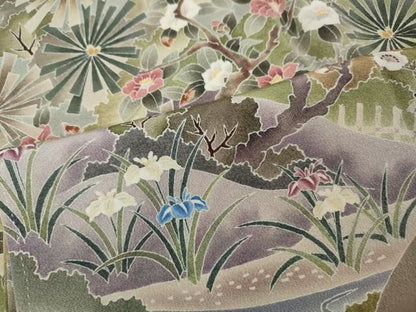 平和屋着物●豪華色留袖　作家物　風景草花文　正絹　逸品　CABN5014ut