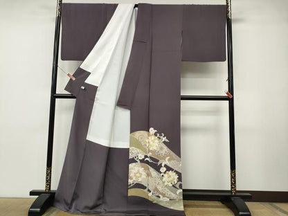 平和屋着物●豪華色留袖　作家物　駒刺繍　道長更紗花文　金彩　ロング丈　正絹　逸品　CABN5015ut