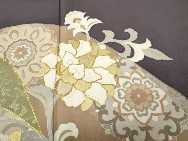 平和屋着物●豪華色留袖　作家物　駒刺繍　道長更紗花文　金彩　ロング丈　正絹　逸品　CABN5015ut