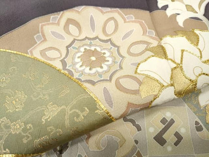 平和屋着物●豪華色留袖　作家物　駒刺繍　道長更紗花文　金彩　ロング丈　正絹　逸品　CABN5015ut