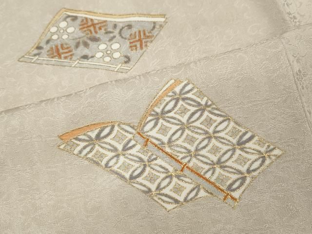 平和屋着物●訪問着　駒刺繍　冊子花文　金彩　正絹　逸品　CABN5016ut