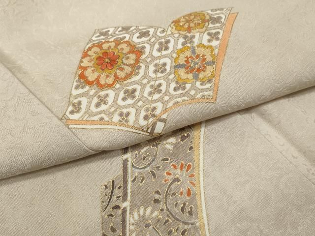 平和屋着物●訪問着　駒刺繍　冊子花文　金彩　正絹　逸品　CABN5016ut