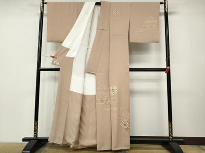 平和屋着物●京の匠日展作家　丹下雄介　訪問着　刺繍　正倉院花文　金彩　やまと誂製　正絹　逸品　CABN5017ut