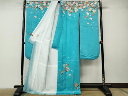 平和屋着物●豪華振袖　舞花文　金彩　正絹　逸品　CABN5029ut