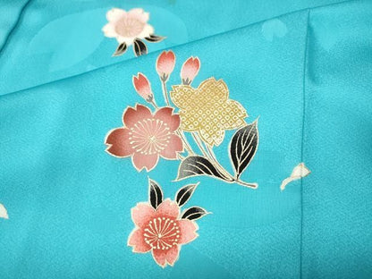 平和屋着物●豪華振袖　舞花文　金彩　正絹　逸品　CABN5029ut