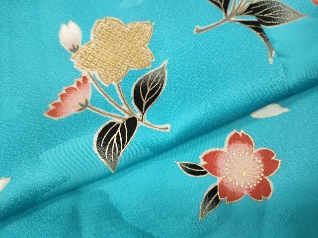 平和屋着物●豪華振袖　舞花文　金彩　正絹　逸品　CABN5029ut