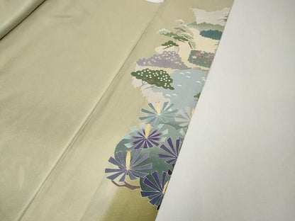 平和屋着物●本加賀友禅作家　酉川健一　色留袖　風景渡橋草木文　暈し染め　正絹　逸品　CABN5031ut