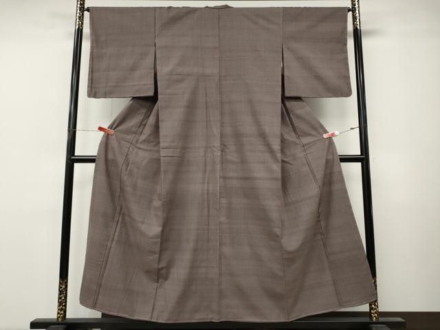 平和屋着物●結城紬　鳩羽鼠色　正絹　未使用　逸品　CABN5041ut