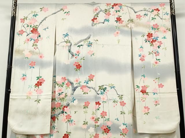 平和屋着物●豪華振袖　作家物　枝垂れ花文　暈し染め　金彩　正絹　逸品　CABN5042ut