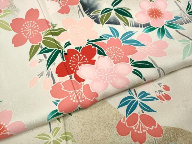 平和屋着物●豪華振袖　作家物　枝垂れ花文　暈し染め　金彩　正絹　逸品　CABN5042ut
