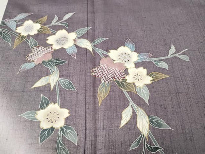 平和屋着物●訪問着　作家物　紬地　立波枝花文　暈し染め　金彩　正絹　逸品　CABN5057ut