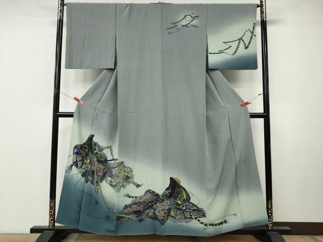平和屋着物●友禅作家　河野栖山　訪問着　十二単　暈し染め　正絹　逸品　CABN5059ut