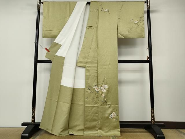 平和屋着物●訪問着　扇面花文　金銀彩　正絹　逸品　CABN5060ut