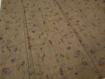 平和屋着物●上質な紬　花唐草文　正絹　逸品　CABN5061ut
