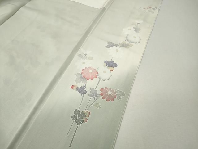 平和屋着物●訪問着　刺繍　飛鶴枝花文　暈し染め　正絹　逸品　CABN5064ut