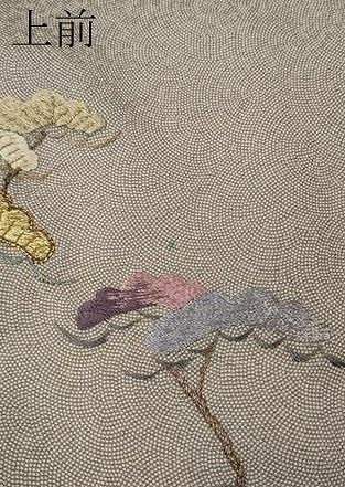 平和屋着物●伝統工芸師　服部光擴　訪問着　江戸小紋　総刺繍　駒刺繍　松　正絹　逸品　未使用　CABN5066ut