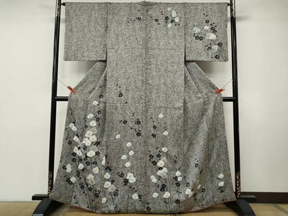 平和屋着物●訪問着　枝花文　たたき染め　正絹　逸品　CABN5071ut