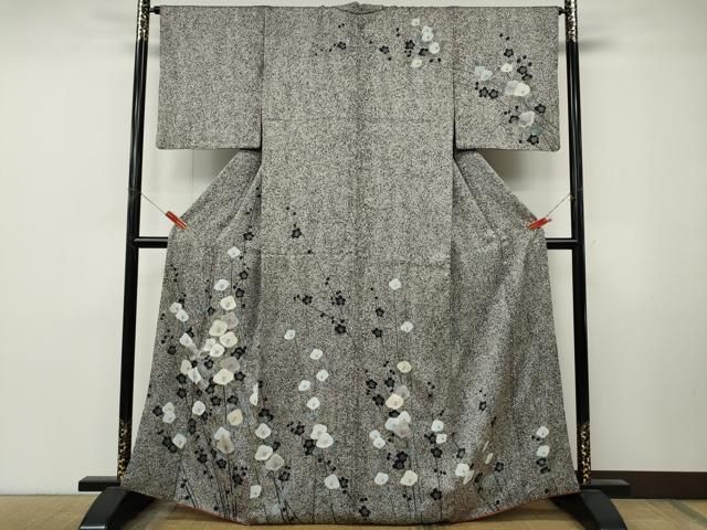 平和屋着物●訪問着　枝花文　たたき染め　正絹　逸品　CABN5071ut