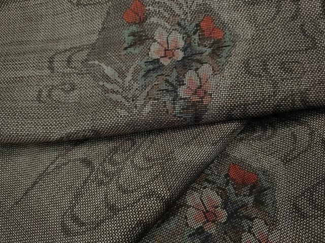 平和屋着物●本場大島紬　9マルキ　流水菱花文　正絹　逸品　CABN5074ut