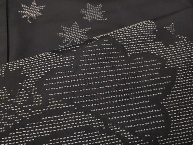 平和屋着物●本場縞大島紬　訪問着　総刺繍　刺し子　立波舞花文　東武百貨店扱い　正絹　逸品　CABN5075ut