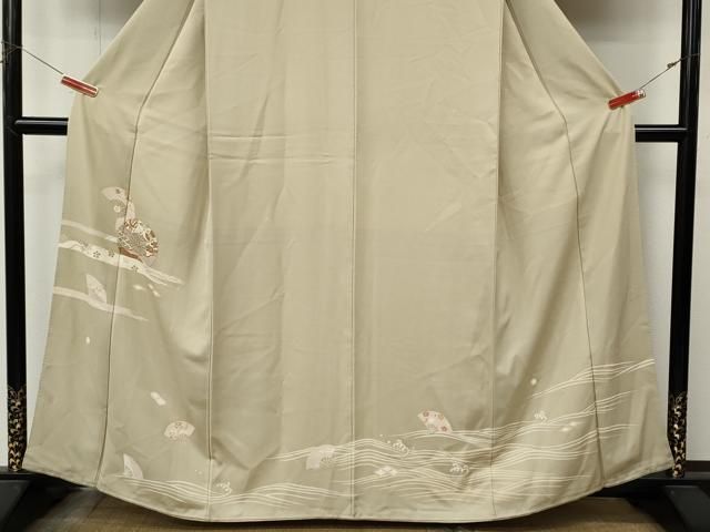 平和屋着物●訪問着　立波扇面花文　金彩　正絹　逸品　CABN5083ut