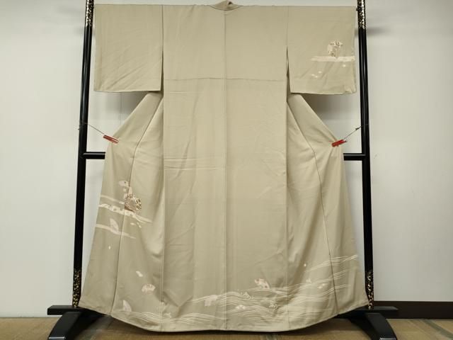 平和屋着物●訪問着　立波扇面花文　金彩　正絹　逸品　CABN5083ut