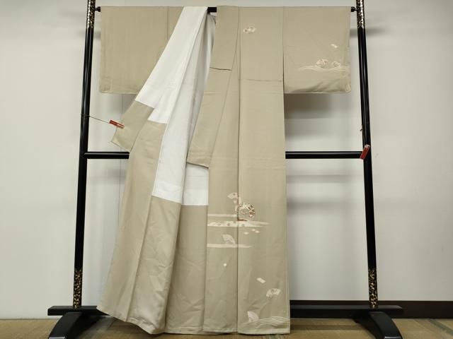 平和屋着物●訪問着　立波扇面花文　金彩　正絹　逸品　CABN5083ut