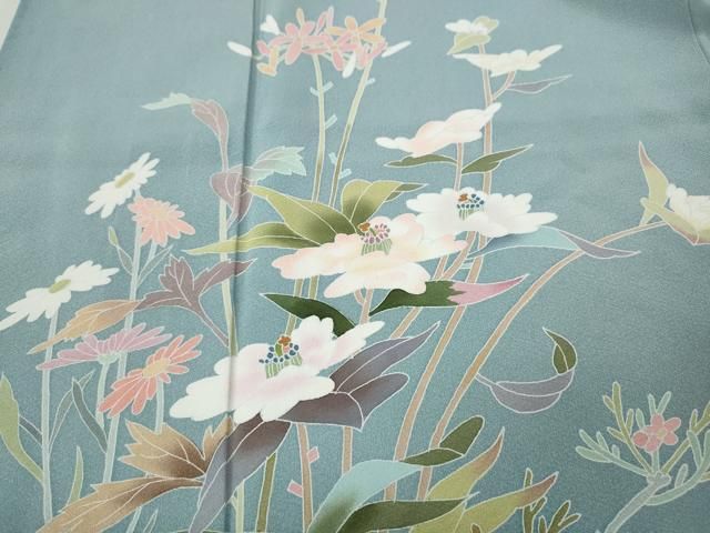 平和屋着物●訪問着　友禅　枝花文　正絹　逸品　未使用　CABN5084ut