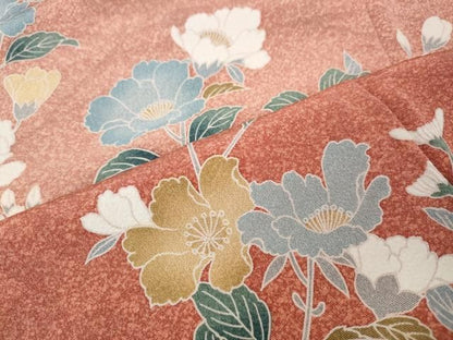 平和屋着物●訪問着　友禅　枝花文　暈し染め　ロング丈　正絹　逸品　CABN5086ut