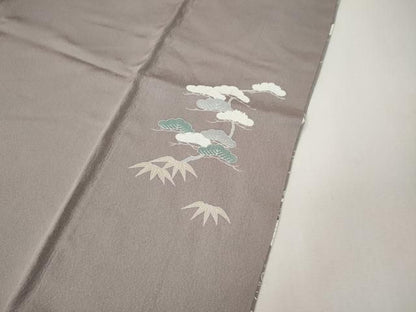平和屋着物●訪問着　駒刺繍　風景草花文　暈し染め　金銀彩　正絹　逸品　CABN5088ut